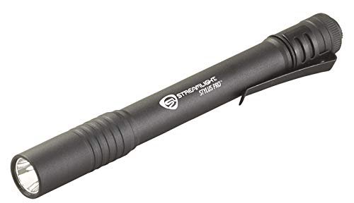 Streamlight 66118 Stylus Pro LED PenLight with Holster, Black - 100 Lumens, 2x AAA Alkaline Batteries