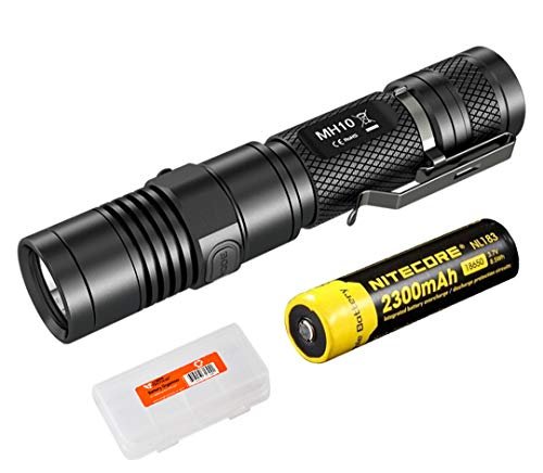 Nitecore MH10 1000 Lumens Rechargeable LED Flashlight w/Battery, Holster and Lumen Tactical Battery Box