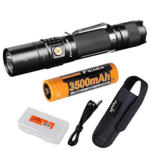 Fenix UC35 V2.0 1000 Lumen Rechargeable Tactical Flashlight 3500mAh Battery and Lumen Tactical Organizer